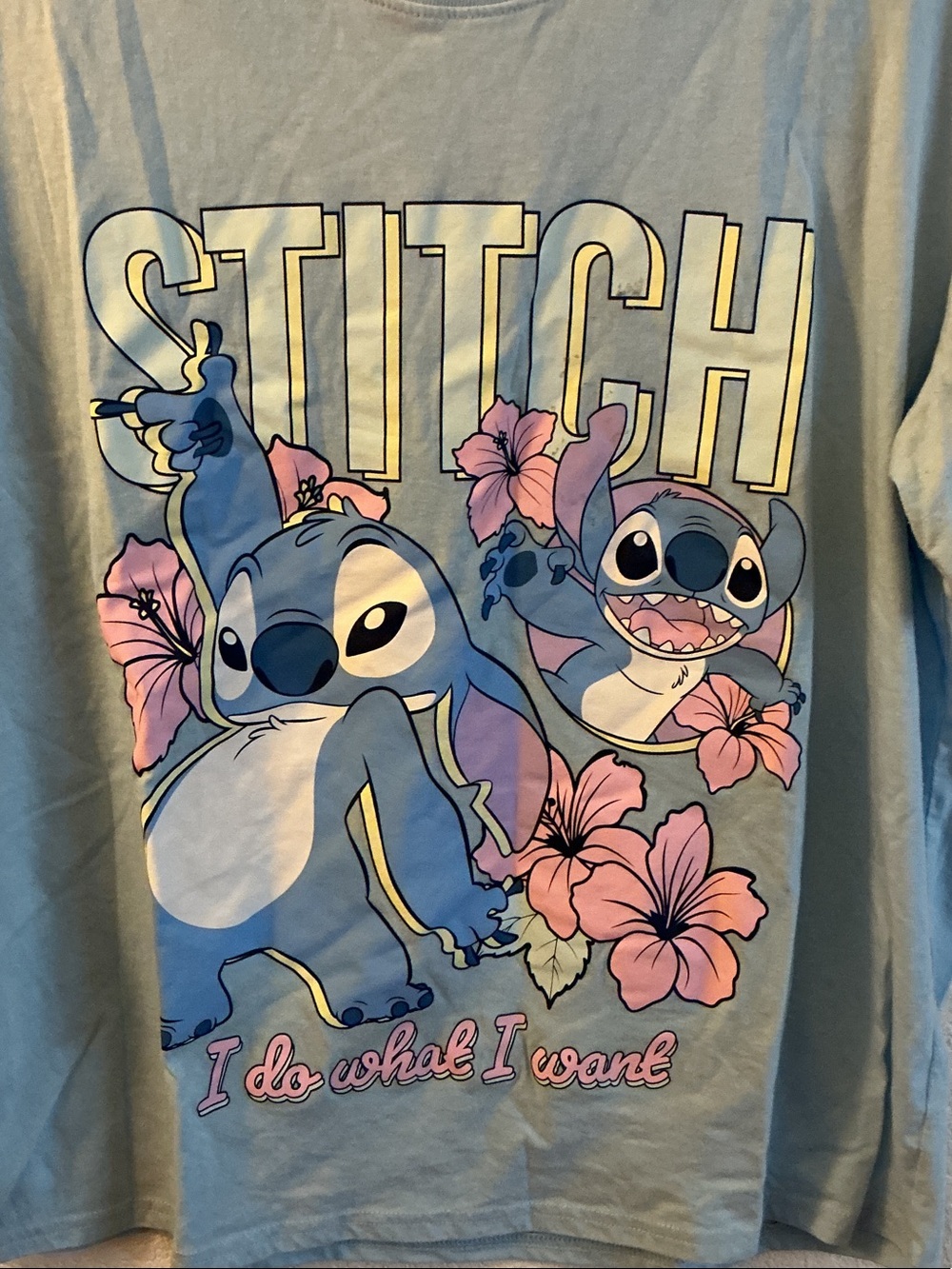 Stitch Graphic Short Sleeve Tee - Light Blue